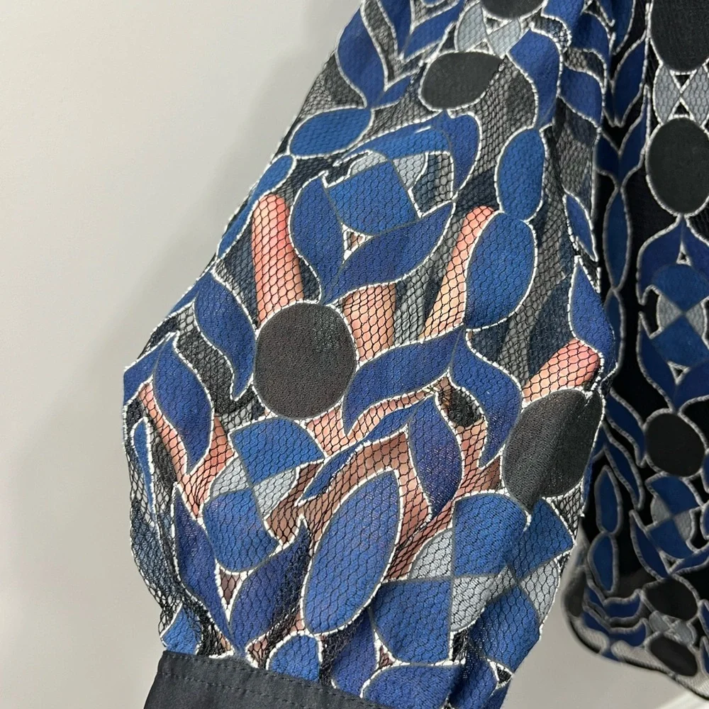 Tory Burch‎ Black/Navy Print Blouse